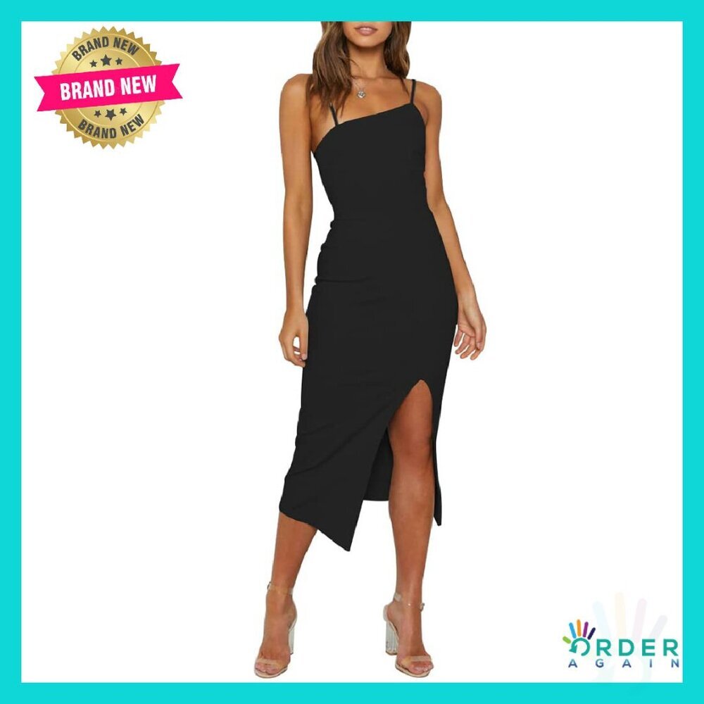 Adjustable Straps High Waist Bodycon Midi Dress Elegant Cocktail Party Wear